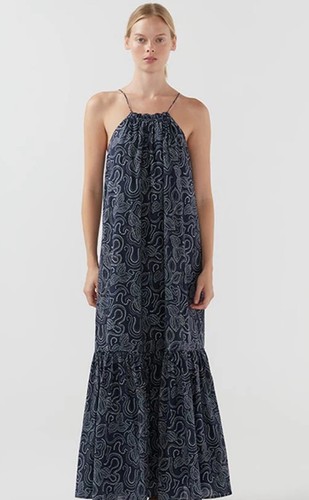 Maxi abito con spalline bird - abito, &