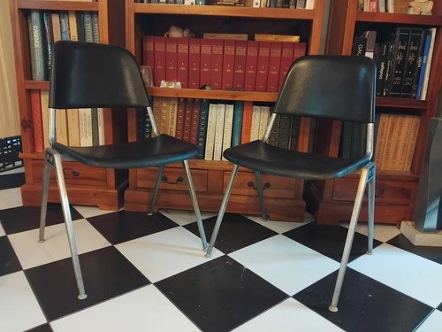 Chaises noires vintage knoll - noires,